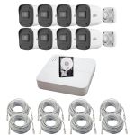 Sistem supraveghere IP Uniview, 8 camere, 4MP, PoE, IR 30m, Microfon, DVR 8 canale, Accesorii montaj SafetyGuard Surveillance
