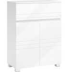 VASAGLE Dulap de depozitare de podea pentru baie, cu sertar si usa dubla, polita reglabila, 60x30x80cm, alb Household NewTrend