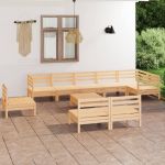 Set mobilier de grădină, 10 piese, lemn masiv de pin GartenMobel Dekor