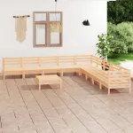 Set mobilier de grădină, 10 piese, lemn masiv de pin GartenMobel Dekor