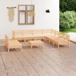 Set mobilier de grădină, 10 piese, lemn masiv de pin GartenMobel Dekor