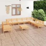 Set mobilier de grădină, 11 piese, lemn masiv de pin GartenMobel Dekor