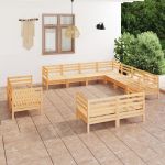 Set mobilier de grădină, 11 piese, lemn masiv de pin GartenMobel Dekor