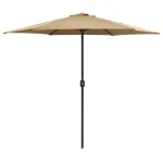 Umbrelă de soare cu stâlp din aluminiu, taupe, 270x246 cm GartenMobel Dekor