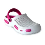 Papuci/saboti, clogs, pentru femei, spuma EVA, alb si roz, marimea 38, Jose Amorales GartenVIP DiyLine