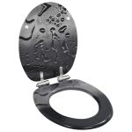 Capac WC cu închidere silențioasă, MDF, design picătură de apă GartenMobel Dekor