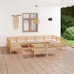 Set mobilier de grădină, 12 piese, lemn masiv de pin GartenMobel Dekor