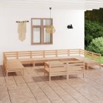 Set mobilier de grădină, 13 piese, lemn masiv de pin GartenMobel Dekor