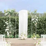 Arc de nuntă 3 pcs Alb Oțel GartenMobel Dekor