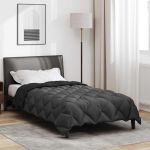 Duvet de iarnă Negru și antracit 220 x 155 cm Microfibră GartenMobel Dekor