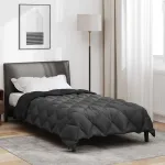 Duvet de iarnă Negru și antracit 220 x 155 cm Microfibră GartenMobel Dekor
