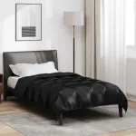 Duvet de iarnă Negru 220 x 135 cm Satin și Microfibra GartenMobel Dekor