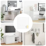 Autocolant 12 pcs Alb Ø 20 x 0,5 mm Hârtie GartenMobel Dekor