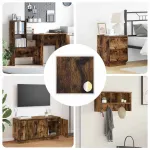 Copertă autocolantă pentru șuruburi 12 pcs Stejar fumuriu GartenMobel Dekor