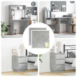 Copertă autocolantă pentru șuruburi 2 pcs Gri din beton GartenMobel Dekor