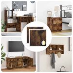 Copertă autocolantă pentru șuruburi 2 pcs Stejar fumuriu GartenMobel Dekor