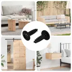 Cuie Auto-filetante 2 pcs Negru 3,5 x 12 mm Fier GartenMobel Dekor