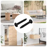 Cuie cu filete 2 pcs Negru M4 x 28 mm Oțel GartenMobel Dekor