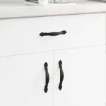 Mânere 12 pcs Negru 150 mm Aliaj de zinc GartenMobel Dekor