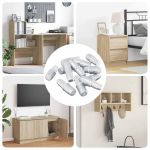 Ușă de raft 12 pcs Argintiu 7 x 16 mm Fier GartenMobel Dekor