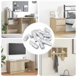 Ușă de raft 12 pcs Argintiu 7 x 16 mm Fier GartenMobel Dekor