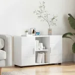 Bufet cu raft cu ușă Alb 88,5 x 30,5 x 55,5 cm Lemn compozit GartenMobel Dekor