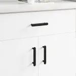 Mâner pentru Dulap 2 pcs Negru 121 x 16.6 x 28.3 mm Fier GartenMobel Dekor