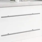 Mânere 2 pcs Argintiu 1500 mm Oțel GartenMobel Dekor