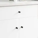 Mânere pentru dulap 2 pcs Negru M4 x 12 mm Fier GartenMobel Dekor