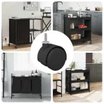 Roată 12 pcs Negru și argintiu 37,8 x 40 mm Fier și PP GartenMobel Dekor