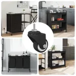 Roată pivotantă 12 pcs Negru M6 mm Fier și nylon GartenMobel Dekor