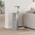 Masă laterală Gri din beton 35 x 25 x 50 cm Lemn compozit GartenMobel Dekor