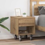 Noptieră 2 pcs Stejar Artizanal 40,5 x 40 x 48 cm Lemn compozit GartenMobel Dekor