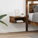 Noptieră 2 pcs Stejar fumuriu 40 x 31 x 15 cm Lemn compozit GartenMobel Dekor