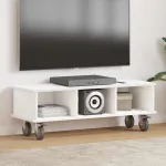 Support TV Alb 100 x 35 x 35 cm Lemn compozit GartenMobel Dekor