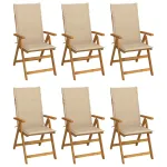 Scaune grădină pliabile, cu perne, 6 buc., lemn masiv de acacia GartenMobel Dekor