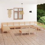 Set mobilier de grădină, 12 piese, lemn masiv de pin GartenMobel Dekor