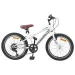 Bicicletă Montană 20 Inci 6-Speed pentru 5-8 ani Alb GartenMobel Dekor
