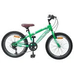 Bicicletă Montană 24 Inci 6-Speed pentru 8-12 ani Verde GartenMobel Dekor