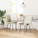 Scaune de bucătărie, 2 buc., crem, piele ecologică GartenMobel Dekor