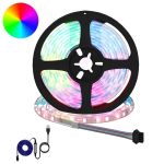 Bandă LED 4 pcs Negru și transparent 210 x 0,8 x 0,3 cm GartenMobel Dekor