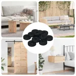 potrivit pentru șaibe plate 12 pcs Negru 15 x 4 x 3 mm GartenMobel Dekor