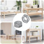 Piulițe hexagonale 2 pcs Argintiu m8 Fier GartenMobel Dekor