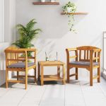 bancă cu pernă Finisaj cu ulei natural 68,5 x 46 x 82,5 cm GartenMobel Dekor