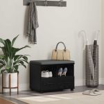 Bancă pentru hol cu pernă Stejar Negru 60 x 38 x 46 cm GartenMobel Dekor