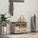 Bancă pentru hol cu pernă Stejar Sonoma 60 x 38 x 46 cm GartenMobel Dekor