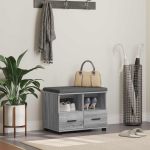 Bancă pentru hol cu pernă cu sertar Gri Sonoma 60 x 38 x 46 cm GartenMobel Dekor