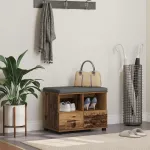 Bancă pentru hol cu pernă cu sertar Lemn vechi 60 x 38 x 46 cm GartenMobel Dekor