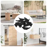 Bracket de Colț 12 pcs Negru 138,5 x 50,5 x 16 mm Fier GartenMobel Dekor