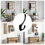 Cârlig pentru haine 12 pcs Negru 102 x 29 x 47mm Aliaj de zinc GartenMobel Dekor